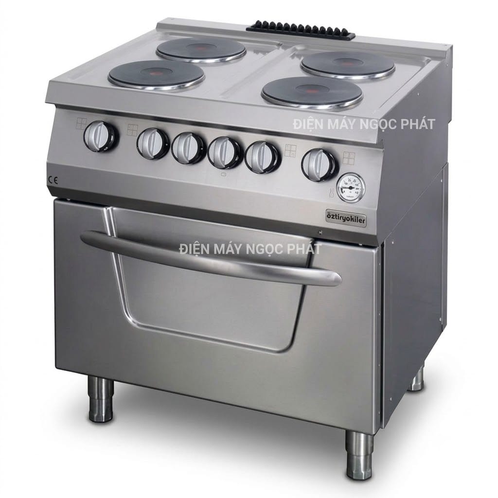 Bếp Âu 4 họng có lò nướng dùng điện Ozti OSOEF 8070