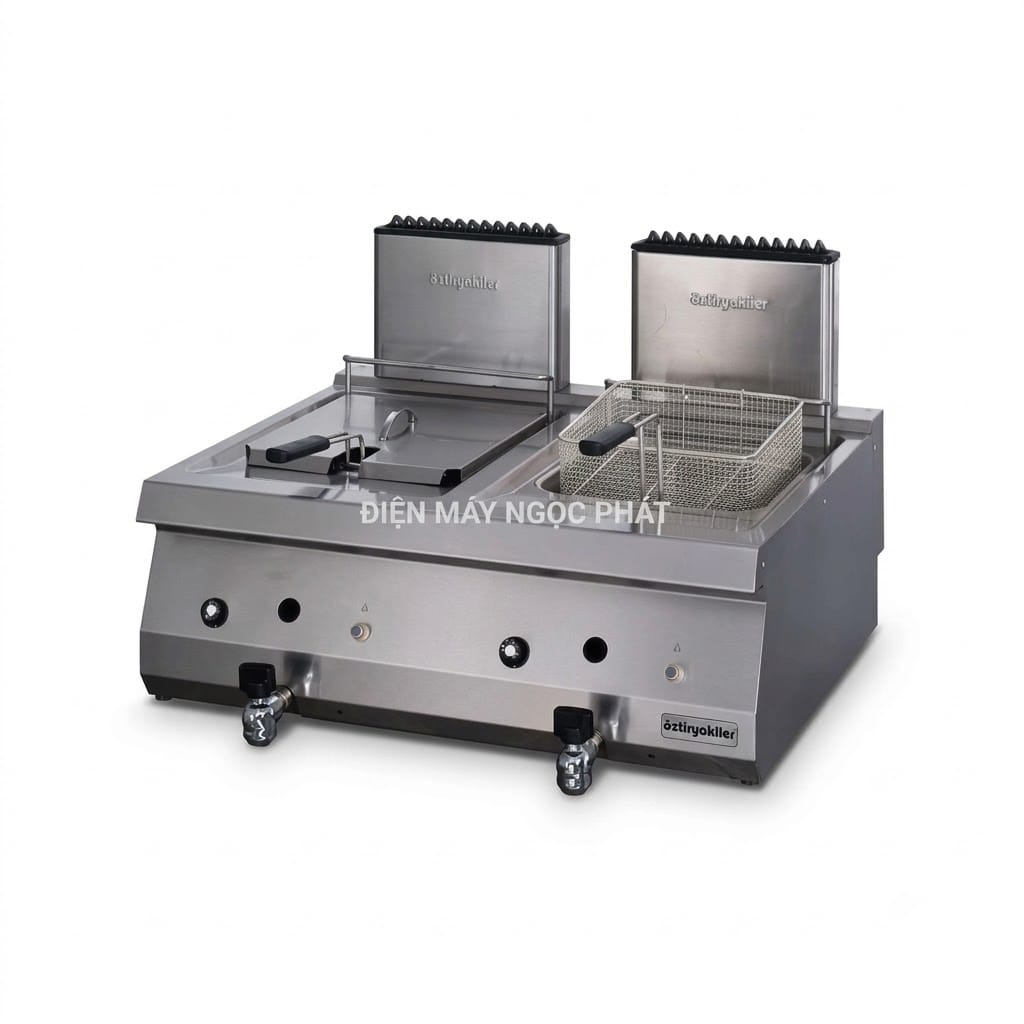 Bếp chiên nhúng đôi dùng ga Ozti OFGI 8070